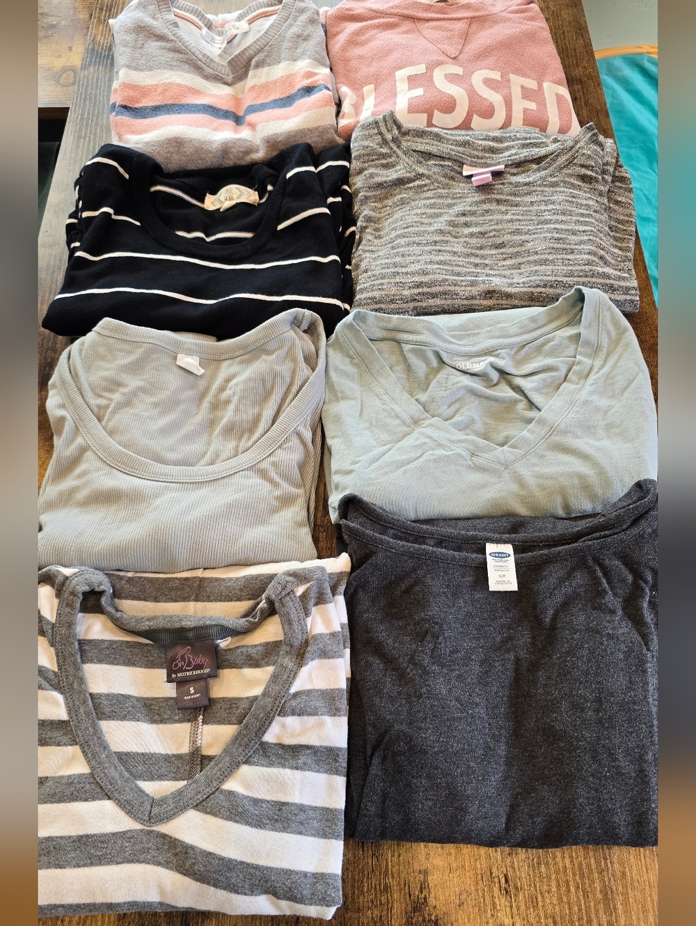 (8) Long Sleeve Maternity Shirts